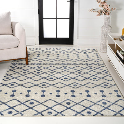 Aksil Moroccan Beni Souk 8' x 10' Area Rug - Cream/Navy
