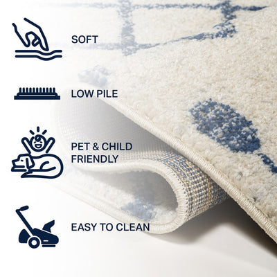 Aksil Moroccan Beni Souk 8' x 10' Area Rug - Cream/Navy