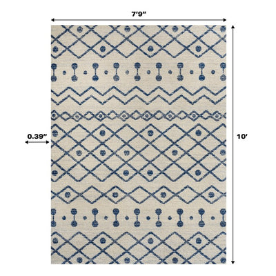 Aksil Moroccan Beni Souk 8' x 10' Area Rug - Cream/Navy