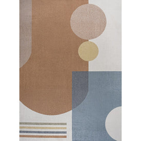 Slinger Modern Kid's & Novelty Collage Machine-Washable 3' x 5' Area Rug - Cream/Multi