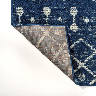 Aksil Moroccan Beni Souk 3' x 5' Area Rug - Navy/Cream