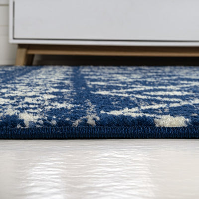 Aksil Moroccan Beni Souk 3' x 5' Area Rug - Navy/Cream