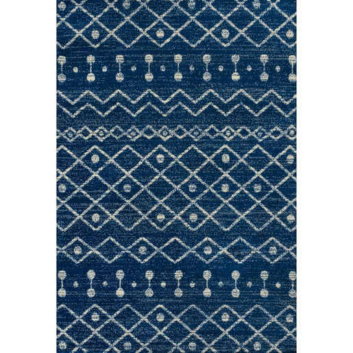 Aksil Moroccan Beni Souk 3' x 5' Area Rug - Navy/Cream