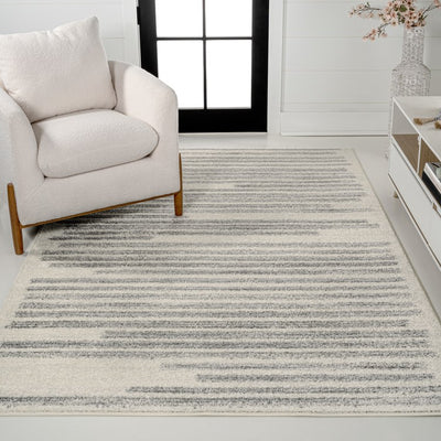Khalil Berber Stripe 8' x 10' Area Rug - Cream/Gray