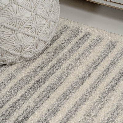 Khalil Berber Stripe 8' x 10' Area Rug - Cream/Gray