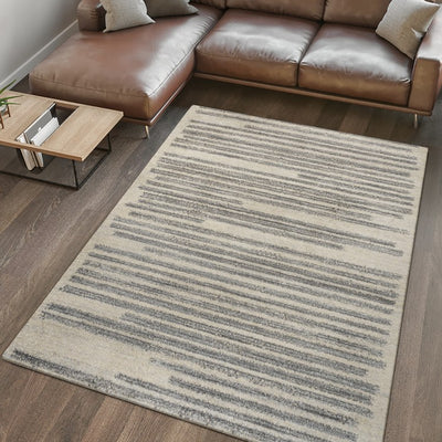 Khalil Berber Stripe 8' x 10' Area Rug - Cream/Gray