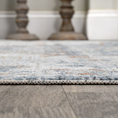 Shaemus Bohemian Medallion Low-Pile Machine-Washable 3' x 5' Area Rug - Cream/Blue/Terra