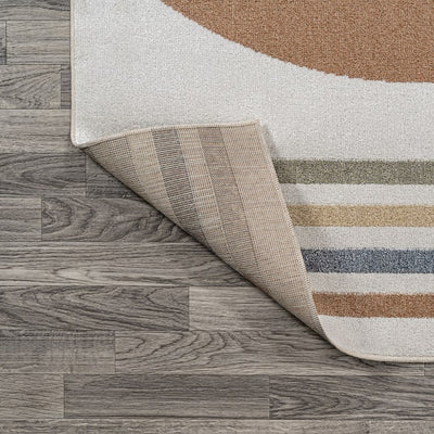 Slinger Modern Kid's & Novelty Collage Machine-Washable 5' x 8' Area Rug - Cream/Multi