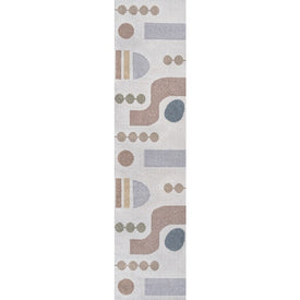 Riley Abstract Kid's & Novelty Machine-Washable 2' x 8' Runner Rug - Cream/Multi