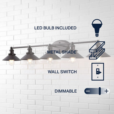 July 46" Five-Light Bathroom Vanity Fixture - Oil Rubbed Bronze