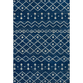 Aksil Moroccan Beni Souk 5' x 8' Area Rug - Navy/Cream