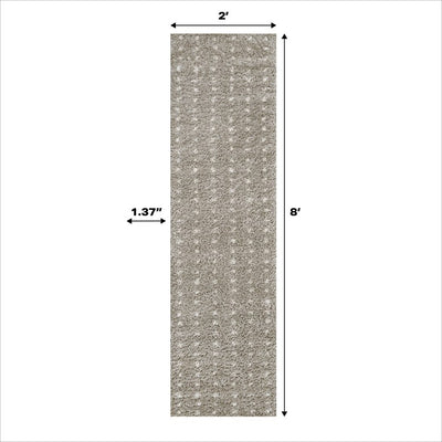 Pele Modern Geometric Dot Shag 2' x 8' Runner Rug - Gray/Ivory