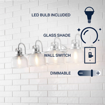 Virginia 30" Four-Light LED Bathroom Vanity Fixture - Chrome