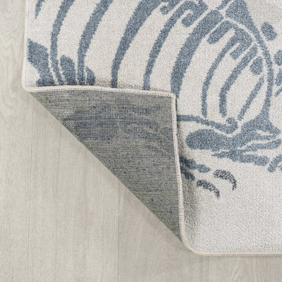 Kingdarr T-Rex Kid's Machine-Washable 2' x 8' Runner Rug - Cream/Multi