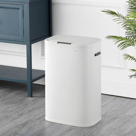 Tammi 14.5-Gallon Slim Metal Push-Button Kitchen Trash Can - Cotton