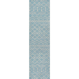 Aksil Moroccan Beni Souk 2' x 8' Runner Rug - Turquoise/Cream