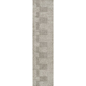 Petra Abstract Stripe Geometric Shag 2' x 8' Runner Rug - Gray/Ivory