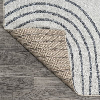 Doodle Geometric Machine-Washable 8' x 10' Area Rug - Cream/Dark Gray