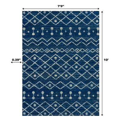 Aksil Moroccan Beni Souk 8' x 10' Area Rug - Navy/Cream