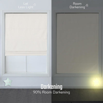 Pueblo 64" L x 32" W Polyester Thermal Insulated Blackout Roman Blind - Pearl White