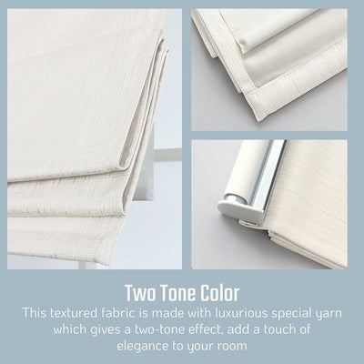 Pueblo 64" L x 32" W Polyester Thermal Insulated Blackout Roman Blind - Pearl White