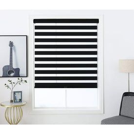Zebra 72" L x 24" W Cordless Dual-Layer Shade - Black