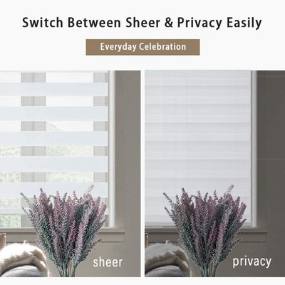 Zebra 72" L x 46" W Cordless Dual-Layer Shade - White