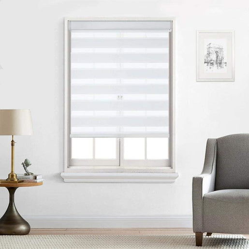 Zebra 72" L x 46" W Cordless Dual-Layer Shade - White