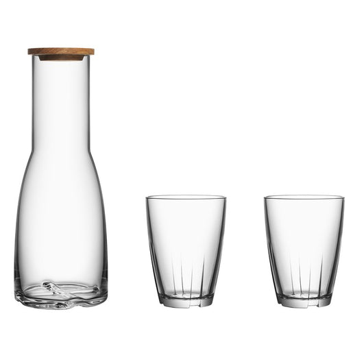 Bruk Carafe and Two Large Tumblers - Clear