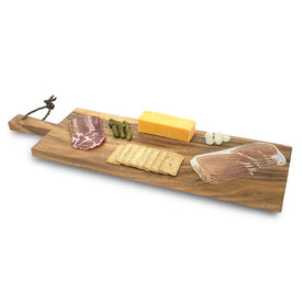 29" Extra-Large Acacia Wood Paddle Board Serving Tray