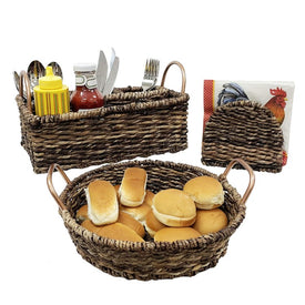 Three-Piece Bac Bac Entertaining Serving Set with Gold Handles