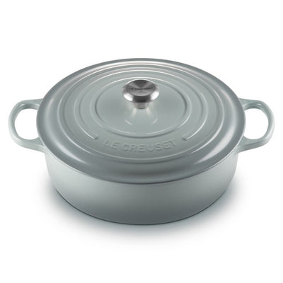 Signature 6.75-Quart Enameled Cast Iron Wide Round Oven - Sea Salt