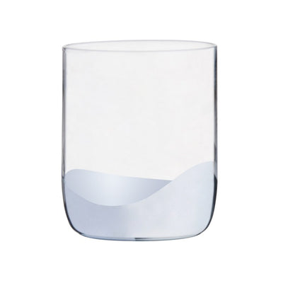 Wave Double Old Fashioned Tumblers Set of 2 - Silver