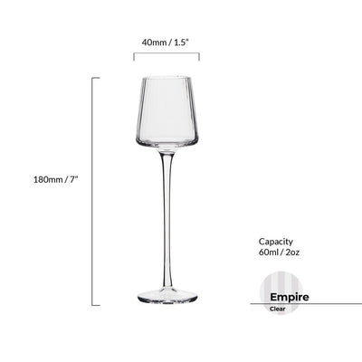 Empire Clear Cordial Glasses Set of 4