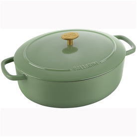 Bellamonte 4.75-Quart Cast Iron Oval Dutch Oven - Saggio Green