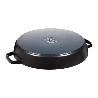 13" Cast Iron Double Handle Fry Pan - Matte Black