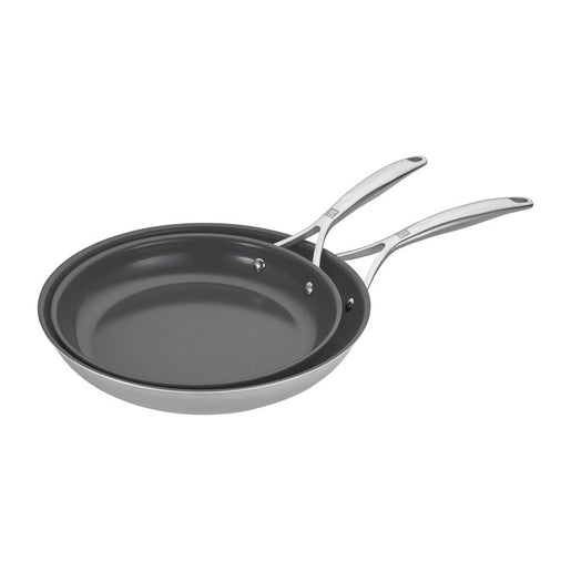 Energy Plus 10" and 12" Stainless Steel and Ceramic Nonstick Fry Pan Two-Piece Set