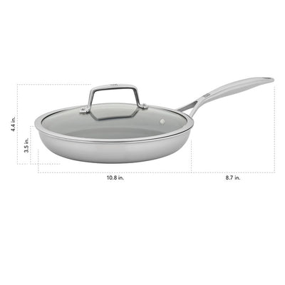 Energy Plus 10" Stainless Steel and Ceramic Nonstick Fry Pan with Lid