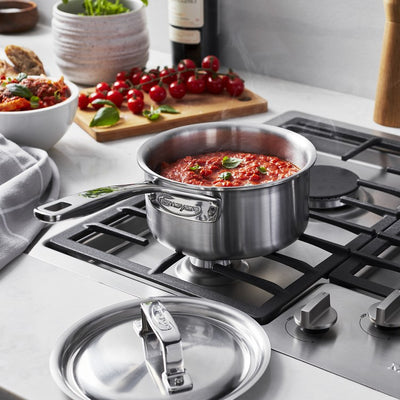 Essential 5-Ply 1.5-Quart Stainless Steel Saucepan with Lid