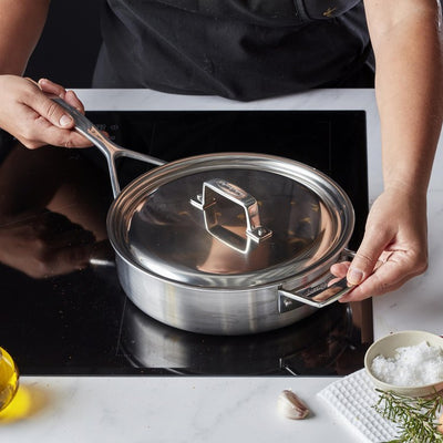 Essential 5-Ply 3-Quart Stainless Steel Saute Pan with Lid