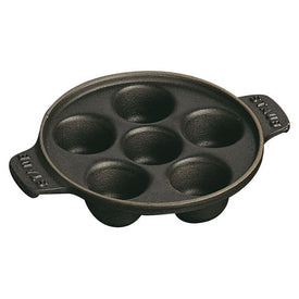 5.75" Cast Iron Escargot Dish - Matte Black