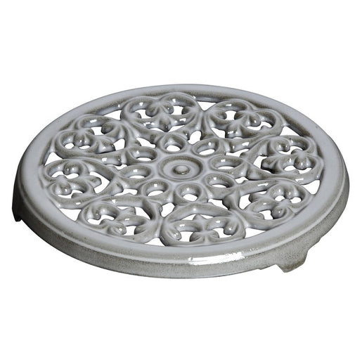 9" Cast Iron Round Lilly Trivet - Graphite Gray
