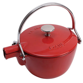 1-Quart Cast Iron Round Tea Kettle - Cherry