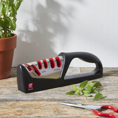 Razor-Sharp 4-Stage Pull-Through Knife Sharpener with Shear Sharpener