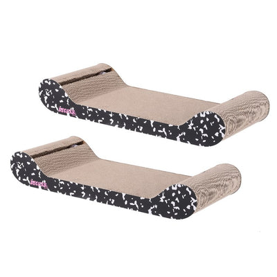 Rini Modern Cardboard Lounge Bed Cat Scratcher with Built-In Bell Toys and Catnip