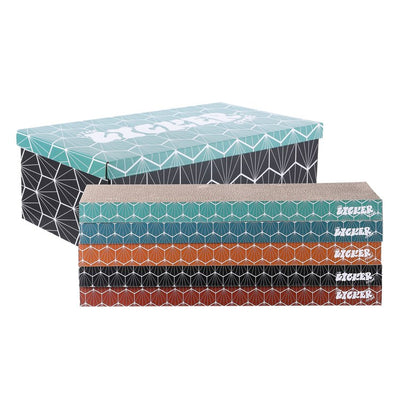 Naomi Modern Cardboard Reversible Cat Scratcher Pad in Box with Catnip