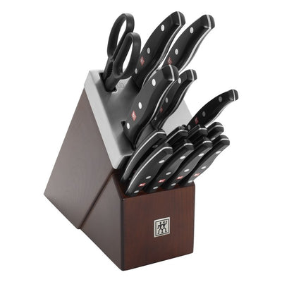 Twin Signature 15-Piece Self-Sharpening Knife Block Set - Brown