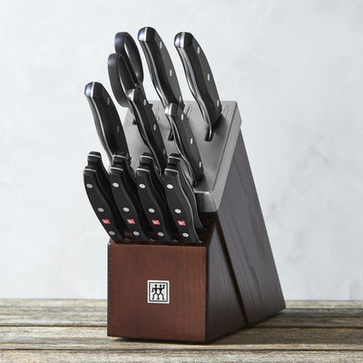 Twin Signature 15-Piece Self-Sharpening Knife Block Set - Brown