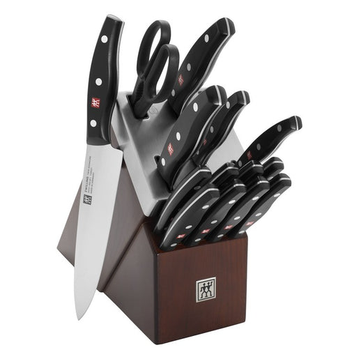 Twin Signature 15-Piece Self-Sharpening Knife Block Set - Brown