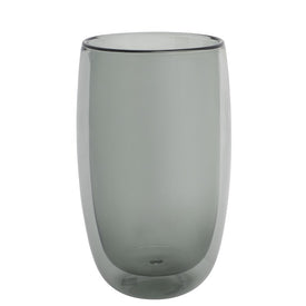 Sorrento Double-Wall Latte Glasses Set of 2- Smoke Gray